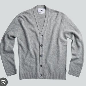 NN07 no nationality Bjorn 100% Wool Cardigan gray Italian yarn XXL